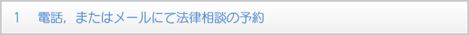 1 電話,またはメールにて法律相談の予約 1 電話,またはメールにて法律相談の予約